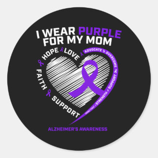 Paarse Alzheimers Awareness Producten Mam Ronde Sticker