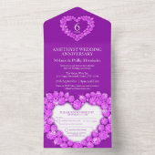 Paarse amethist 6de huwelijksjubileum RSVP All In One Uitnodiging (Binnen)