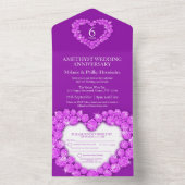 Paarse amethist 6e trouwdag RSVP All In One Uitnodiging (Binnen)
