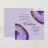 Paarse Amethist Agaat Bruiloft Kaart (Voorkant / Achterkant)