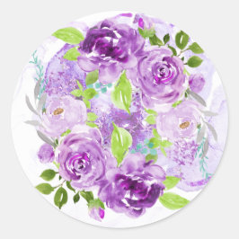 Paarse Amethist Bloemen Sticker