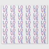 Paarse Amethist & Blue Sapphire Love Cadeaupapier (Vlak)