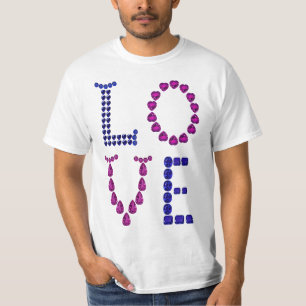 Paarse Amethist & Blue Sapphire Love T-shirt