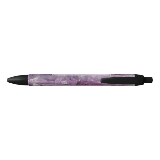 Paarse Amethist Boho Crystal Healing Arts Zwarte Inkt Pen (Achterkant)