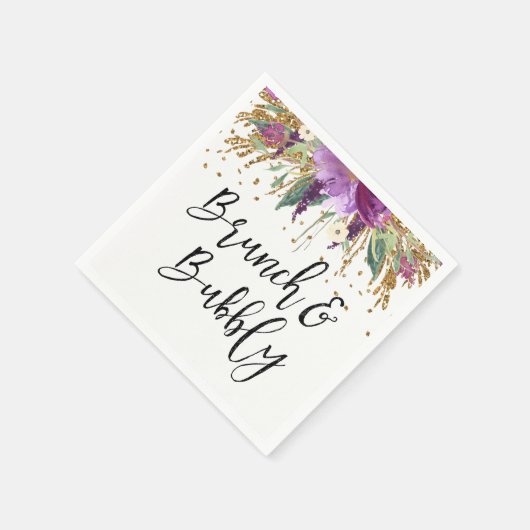 Paarse Amethist Brunch en Bubbly Vrijgezellenfeest Servet (Hoek)