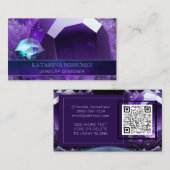 Paarse Amethist Crystal Edelsteen Luxe Elegantie Visitekaartje (Voorkant / Achterkant)