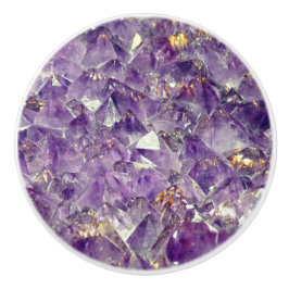 Paarse amethist Crystal Gem Stone Look Keramische Knop