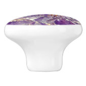 Paarse amethist Crystal Gem Stone Look Keramische Knop (Zijkant)