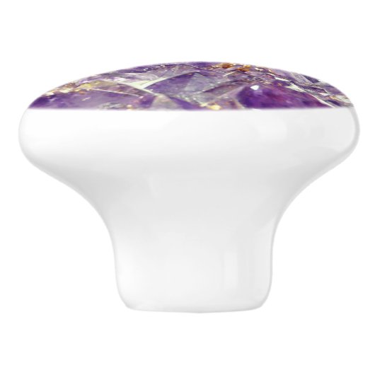 Paarse amethist Crystal Gem Stone Look Keramische Knop (Zijkant)