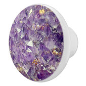 Paarse amethist Crystal Gem Stone Look Keramische Knop (Rechts)