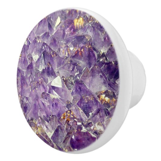 Paarse amethist Crystal Gem Stone Look Keramische Knop (Rechts)