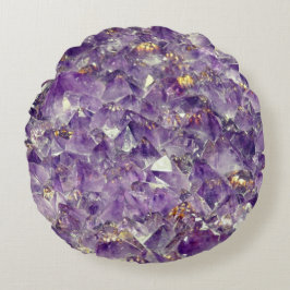 Paarse amethist Crystal Gem Stone Look Rond Kussen