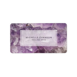 Paarse Amethist Crystal Healing Arts Etiket