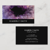 Paarse amethist edelsteen geode zwart professional visitekaartje (Voorkant / Achterkant)