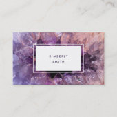 Paarse amethist edelsteen mineraal professional visitekaartje (Voorkant)