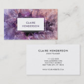 Paarse amethist edelsteen mineraal professional visitekaartje (Voorkant / Achterkant)