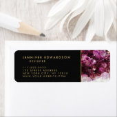 Paarse amethist edelsteen mineraal zwart etiket (Insitu)