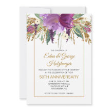 Paarse Amethist en Goud 50e Bruiloft Jubileum