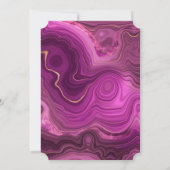 Paarse amethist en gouden Abstracte agaat bruiloft Kaart (Achterkant)