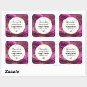 Paarse amethist en gouden Abstracte agaatkaars Vierkante Sticker (Vel)