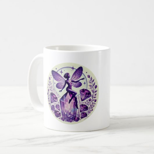 Paarse Amethist feeën Koffiemok (Voorkant links)