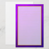 Paarse Amethist fijn gevoerd briefpapier (Voorkant / Achterkant)