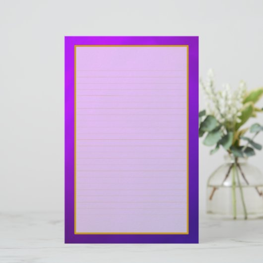 Paarse Amethist fijn gevoerd briefpapier (Staand voorkant)