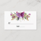 Paarse Amethist Floral Gold Sparkles Flat Plaatskaartje (Voorkant)