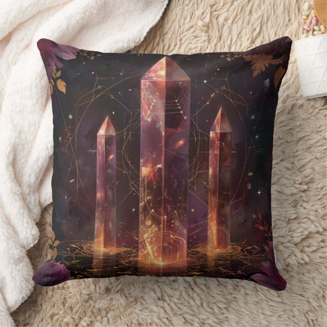 Paarse Amethist Galaxy Fantasie Patroon Kussen (Deken)