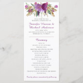 Paarse Amethist Gold Glitter Trouwprogramma Programmakaart (Voorkant)