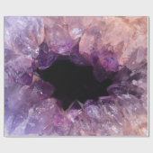 Paarse amethist mineraal kristal edelsteen patroon cadeaupapier (Vlak)