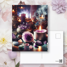  Paarse Amethist Pareltjes en kristallen Briefkaart