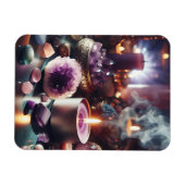 Paarse Amethist Pareltjes en kristallen Magneet (Horizontaal)