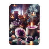 Paarse Amethist Pareltjes en kristallen Magneet (Verticaal)