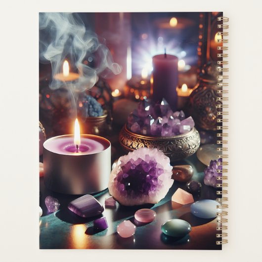  Paarse Amethist Pareltjes en kristallen Planner (Achterkant)