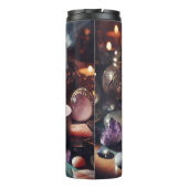 Paarse Amethist Pareltjes en kristallen Thermosbeker (Achterkant)