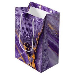 Paarse Amethist Patroon Medium Cadeauzakje