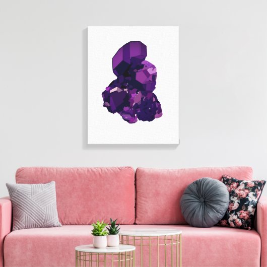 Paarse Amethist Vector Art Enkele Print (Insitu (Woonkamer))