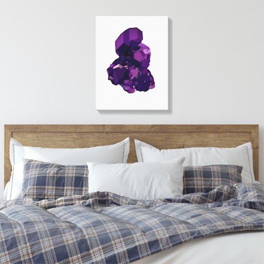 Paarse Amethist Vector Art Enkele Print (Insitu (Slaapkamer))