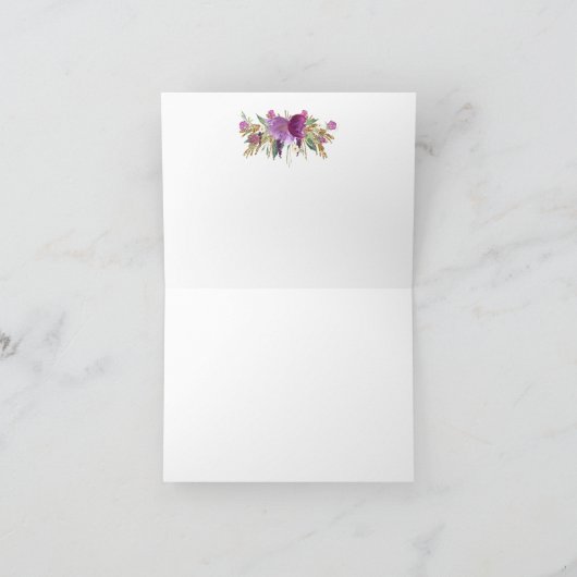 Paarse Amethyst blowers Gold Glitter Dank je Bedankkaart (Binnen)