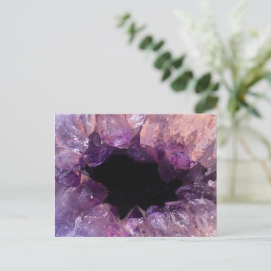 Paarse Amethyst Briefkaart (Staand voorkant)