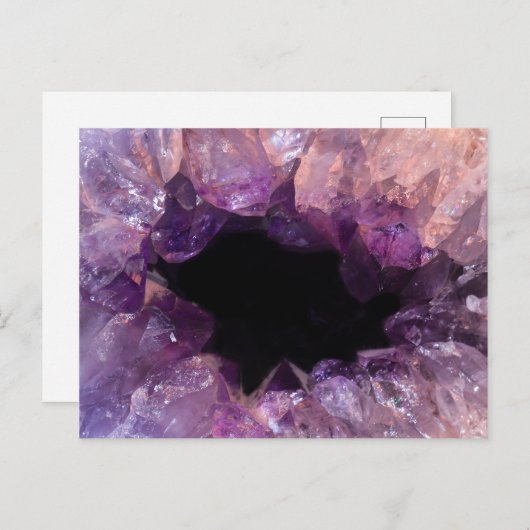 Paarse Amethyst Briefkaart (Voorkant / Achterkant)