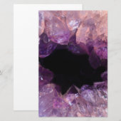 Paarse Amethyst Briefpapier (Voorkant / Achterkant)