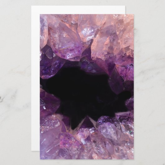 Paarse Amethyst Briefpapier (Voorkant / Achterkant)