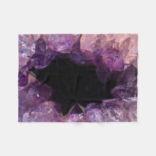 Paarse Amethyst Crystal Cluster Fleece Blanket (Voorkant (Horizontaal))