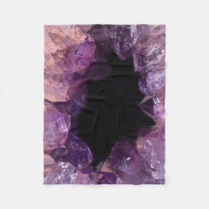 Paarse Amethyst Crystal Cluster Fleece Blanket Deken