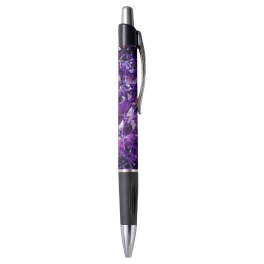 Paarse Amethyst Crystal Gemstone Pen (Achterkant (Verticaal))