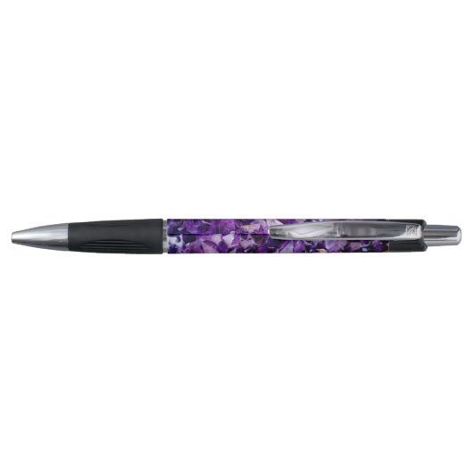 Paarse Amethyst Crystal Gemstone Pen (Achterkant)