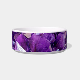 Paarse Amethyst Crystal Geode Ceramic Dog Bowl Voerbakje