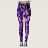 Paarse Amethyst Crystal Geode Gemstone Leggings (Voorkant)